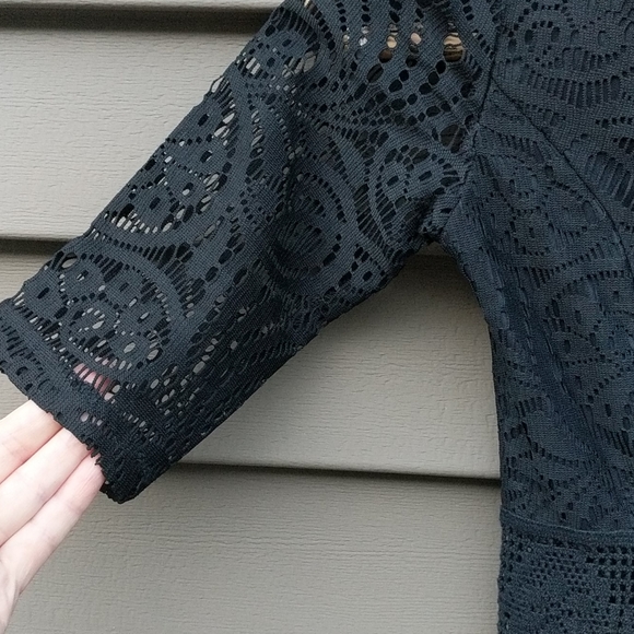 Aqua black lace zip up dress - Picture 10 of 16